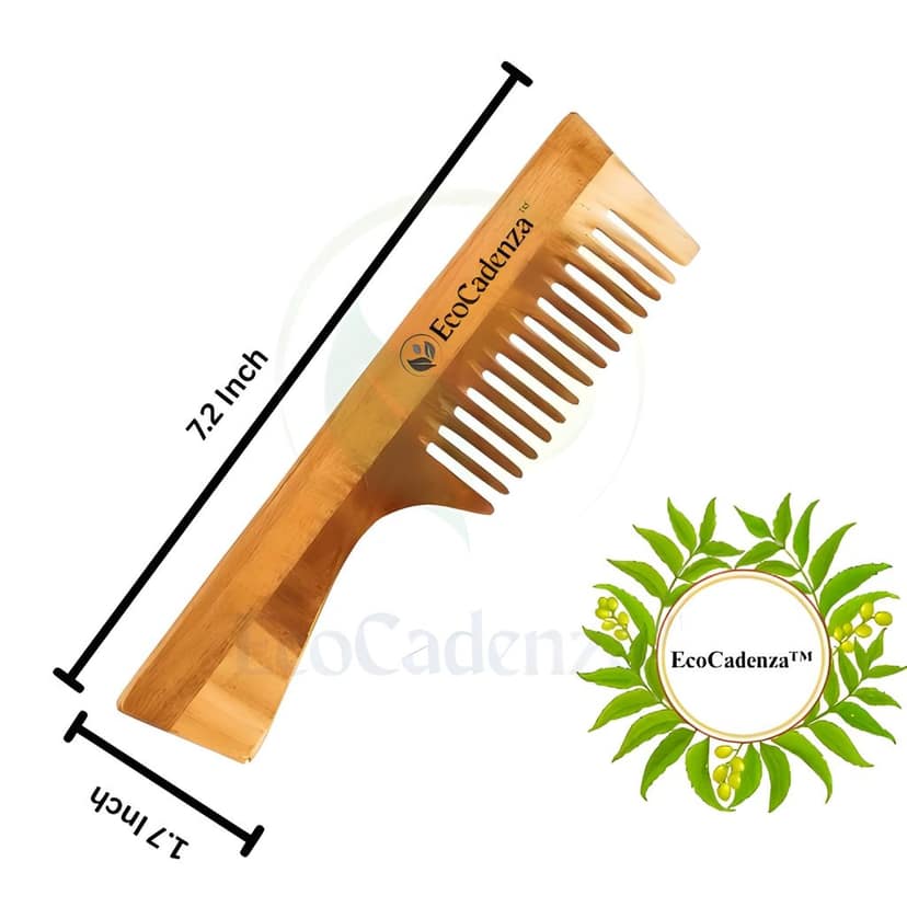 EcoCadenza Pure Neem � Crafted from Solid Neem for Comfortable Use and Effortless Detangling view 6