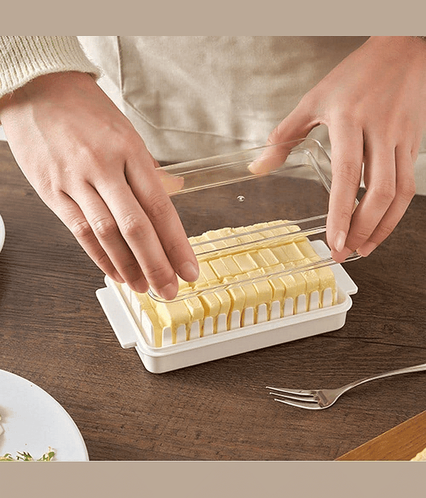 TISYAA Butter Cutting Box Plastic Assorted Bread Container ( Set of 1 ) view 2