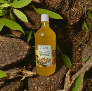Zukoo 100% Pure Wood-Pressed Groundnut Oil | Whole-Extract | 1L