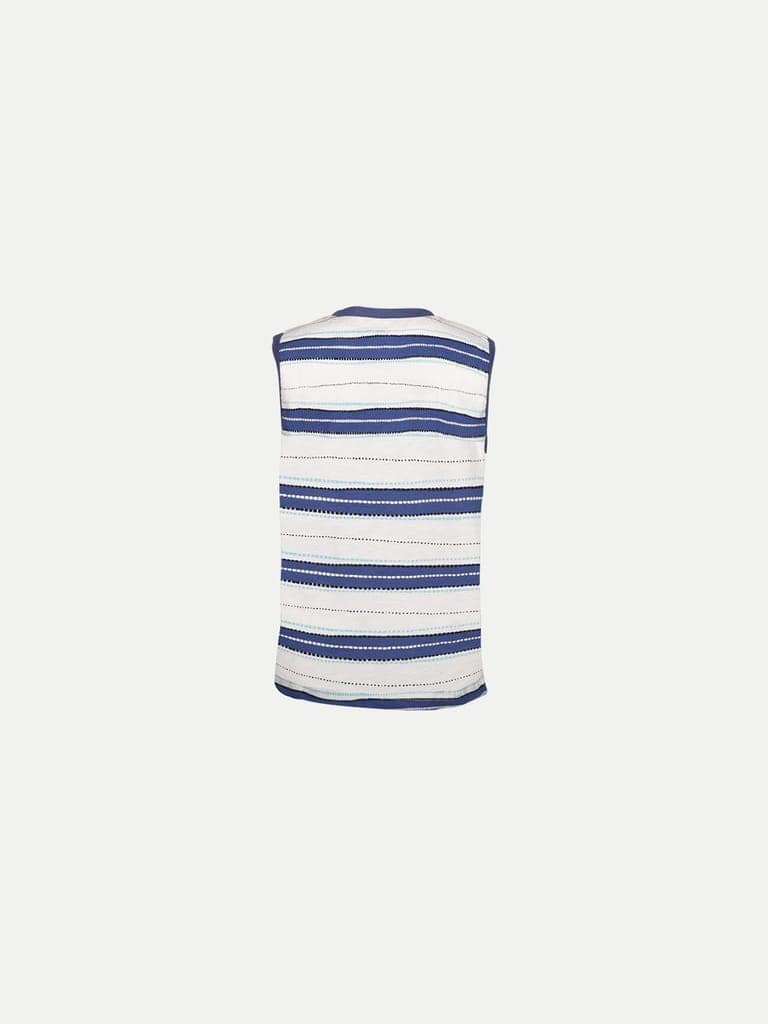 Boys White Striper Tanktop view 4