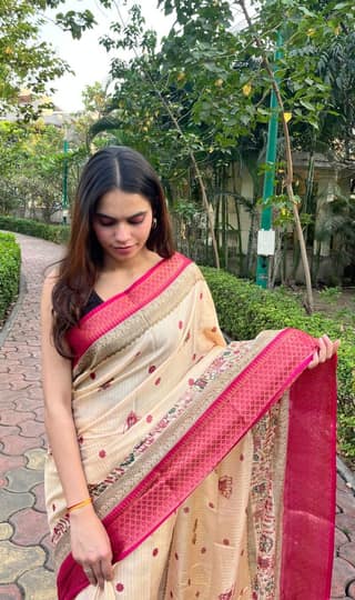 Fancy Dola Silk Elephant Printed Saree