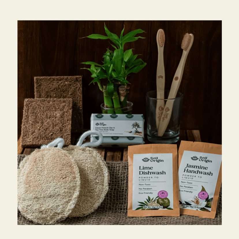 Eco-Friendly Home & Body Essentials Combo - Toothbrush, Loofah, Coconut Scrubber & More view 7