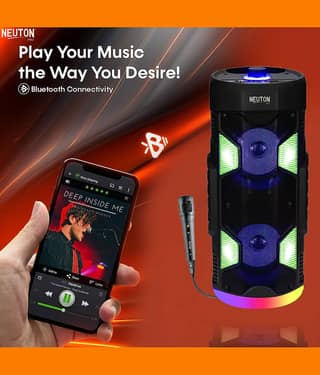 NEUTON PRO PLAY 40 W Bluetooth Speaker Bluetooth v5.0 with USB,SD card Slot,Aux Playback Time 4 hrs Black