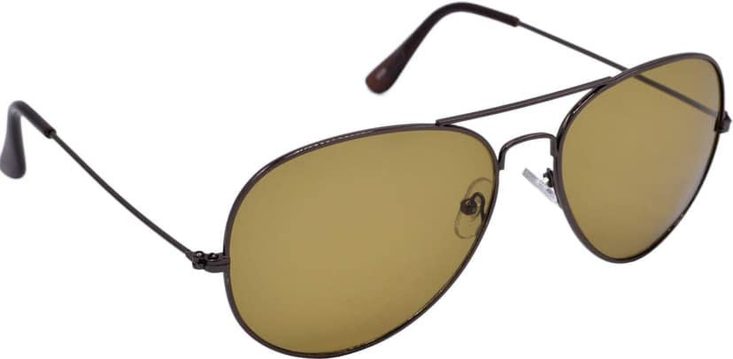 HRINKAR Unisex Pilot Sunglasses Brown & Black Frame, Brown & Yellow Lens (Large) - Pack of 2 view 6