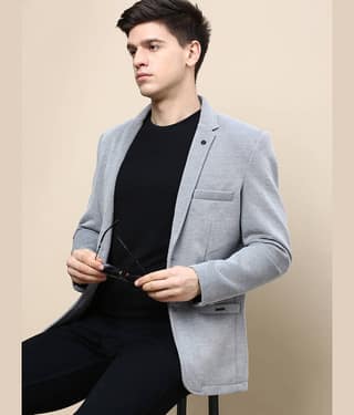 Showoff Cotton Blend Men's Blazer - Grey ( Pack of 1 )