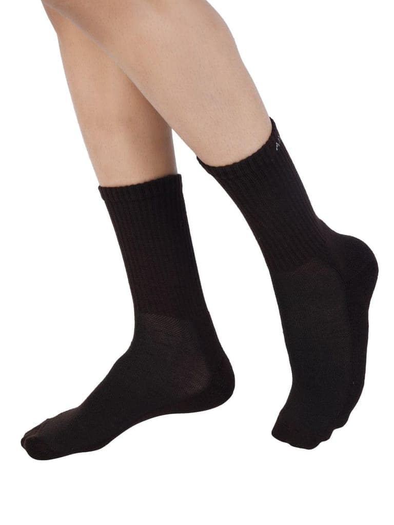 AIR GARB Crew Socks for Men and Women Made with Premium Cotton - Free Size (Brown) view 2