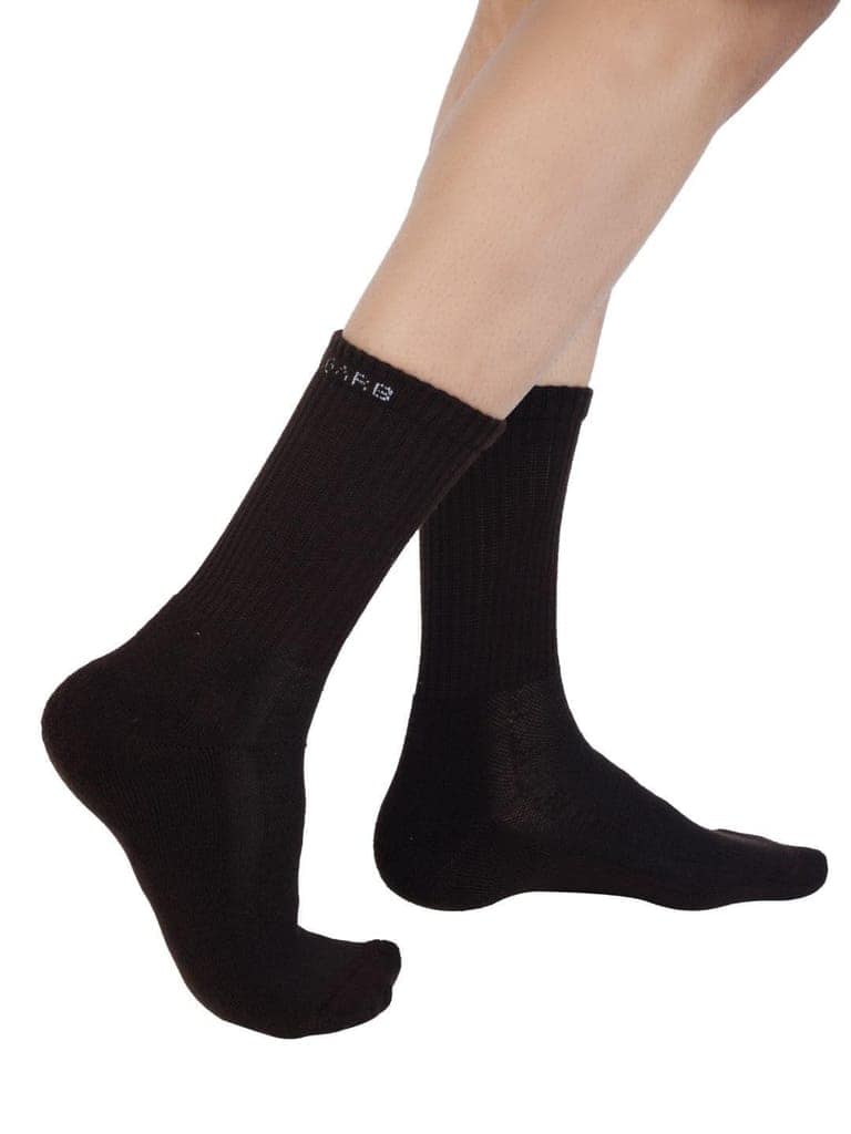 AIR GARB Crew Socks for Men and Women Made with Premium Cotton - Free Size (Brown) view 3