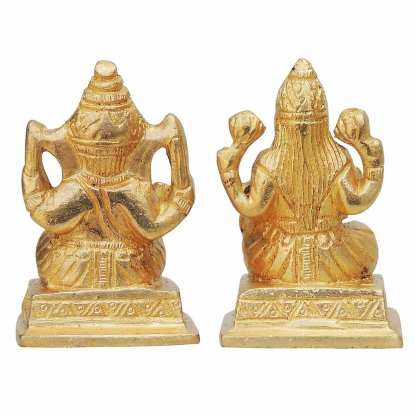 Brass Showpiece Laxmi Ganesh Pair God Idol Statue (BSMAS643) view 2