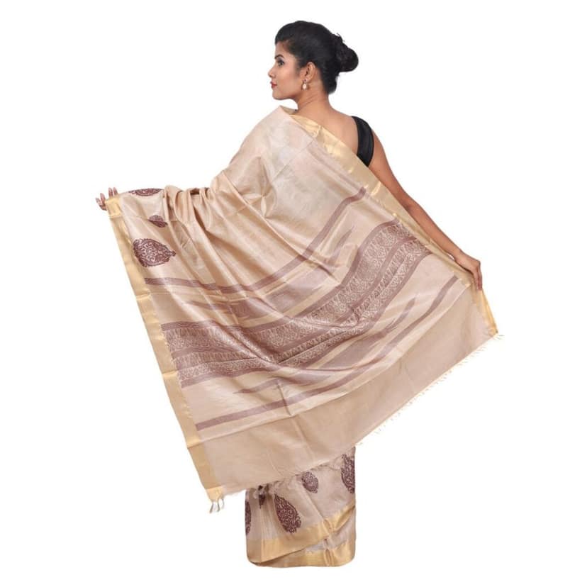 HANDLOOM KOSA SAREE WITH BLOUSE (SKU - 1SXT02071020 SAREE- 144) view 4
