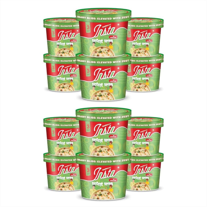 Insta Ahaar Veggie Upma - Cup 80g | Ready-to-Eat | Instant Snack