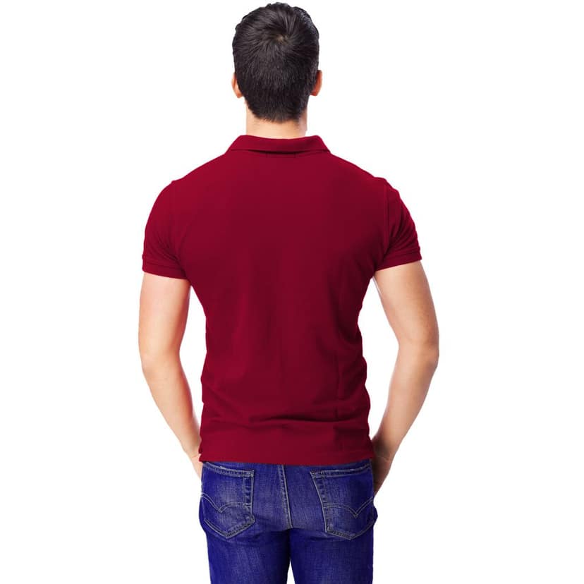 Polo T Shirts for Men Cotton Plain Collar T Shirts for Men Half Sleeve Regular Fit Solid Color Maroon Tshirt for Men view 2