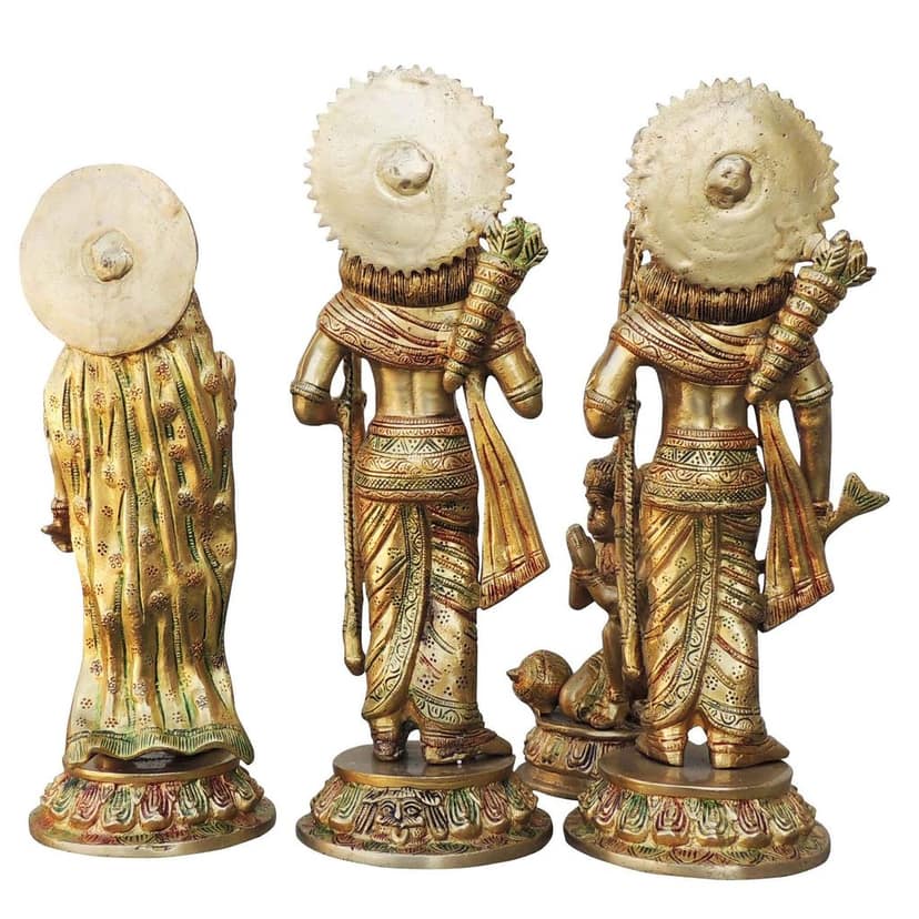 Brass Ram Darbar Decorative Murti | Hindu Religious Showpiece, Height : 15.3 Inch (BSMAS827 A) view 3