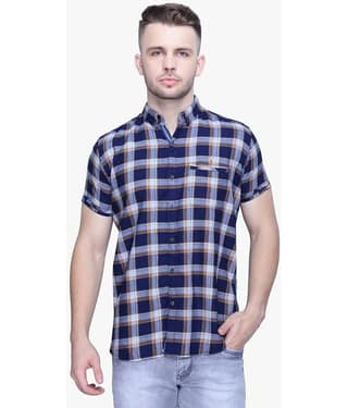 Kuons Avenue - Indigo 100% Cotton Regular Fit Men's Casual Shirt ( Pack of 1 )