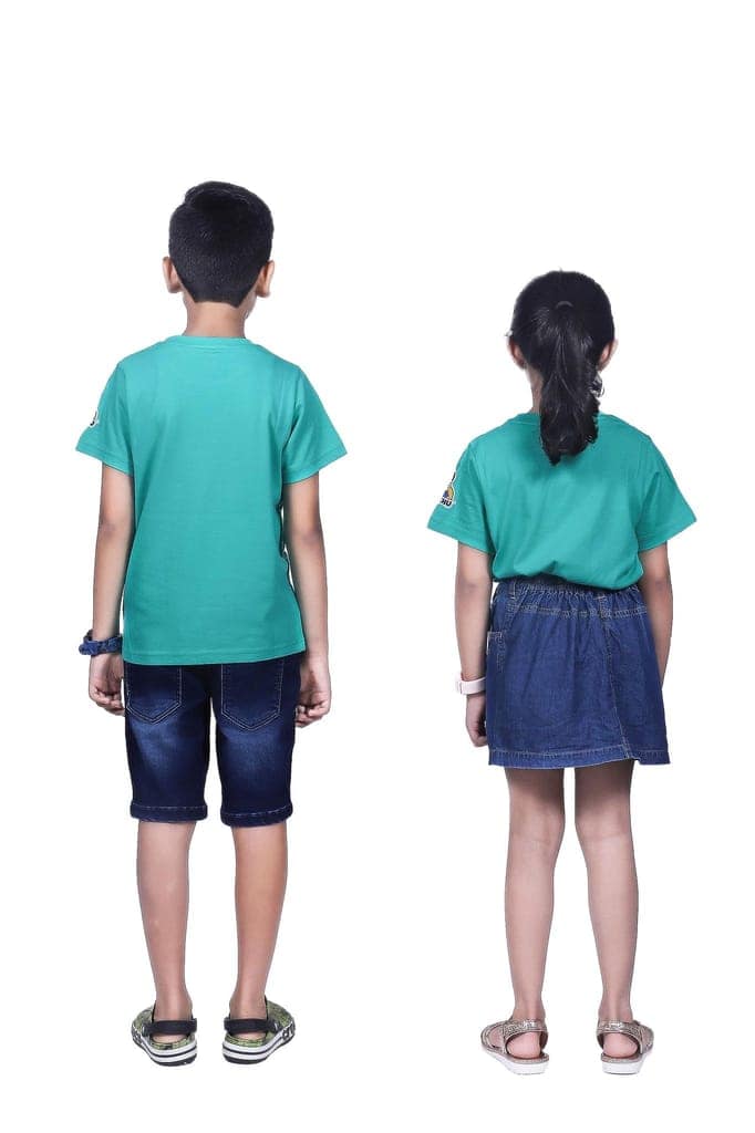 KUCHU Unisex T-Shirt | Why Fit in Print | 10–11 Years | Cotton Modal Fabric | Soft Feel | Breathable | Digitally Printed | Vibrant Colour Teal view 8