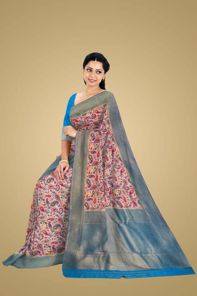 Cotton Blend Multi-coloured Lightweight Silk Saree view 3