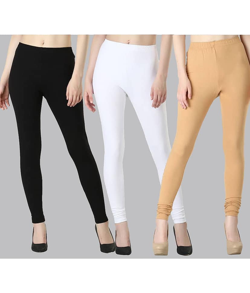 FnMe - Multicolor Cotton Women's Leggings ( Pack of 3 )