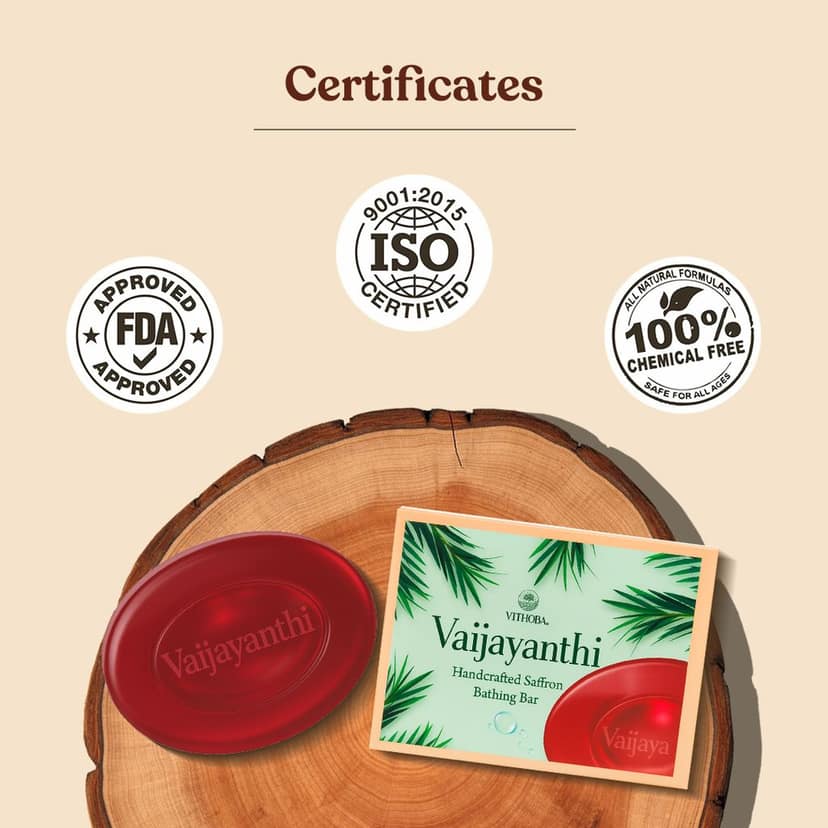 Vithoba Vaijayanthi Handcrafted Saffron Soap Bar | Real Kesar Soap For Blemishfree Soft & Natural Glow | With Goodness Of Turmeric Oil Glycerin & Coconut Oil | 75g | view 6