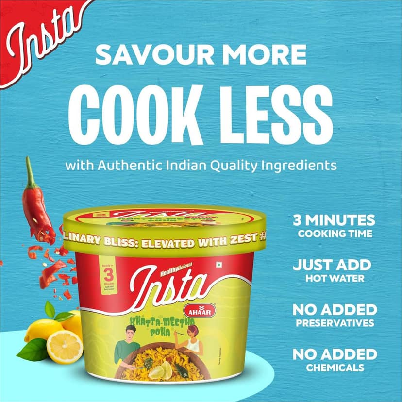 INSTA AHAAR Ready-to-Eat Cuppa Poha, Instant Healthy High Energy Breakfast and Snack view 3