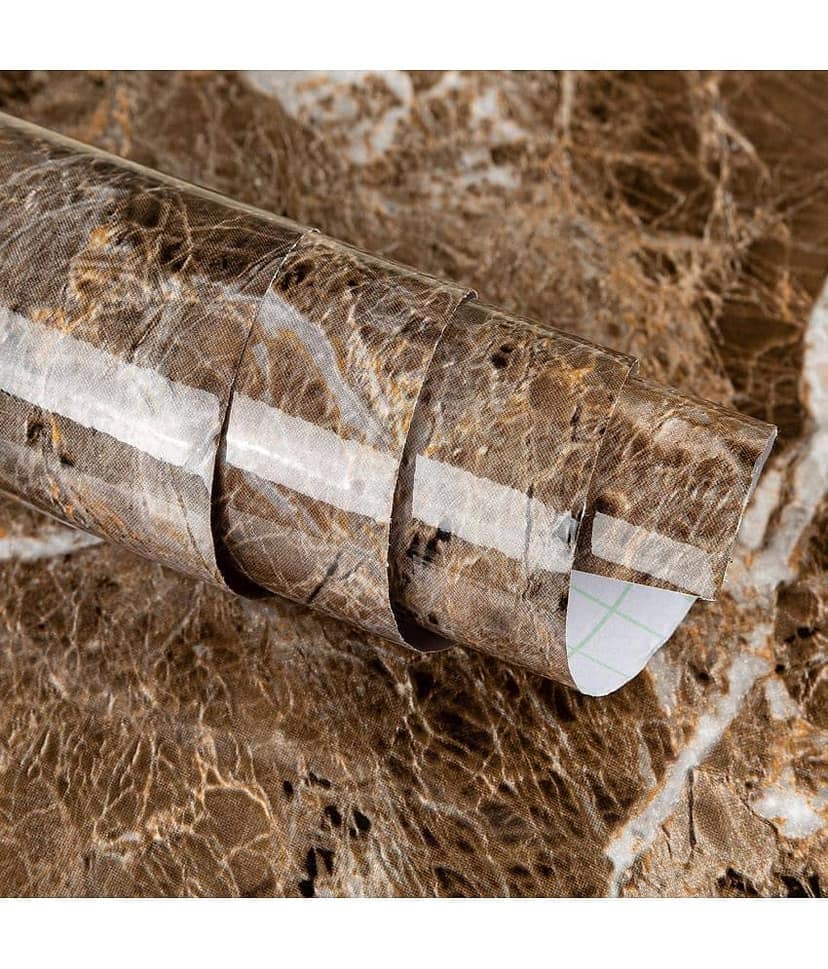 Geeo Premium Dark Brown Marble Design Wallpaper 60cm x 2m (Pack of 1)