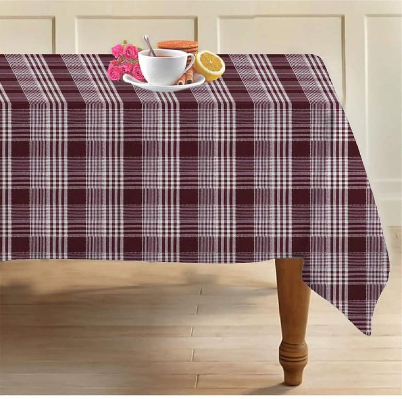 AIRWILL 100% Cotton 2 Seater Table Cover (Pack of 1)
