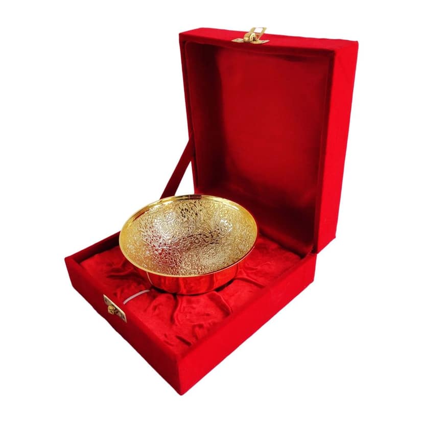 Brass Showpiece Katori Hathi Ghari Gold Finish (BMAS108) view 2