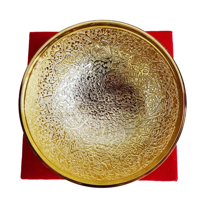 Brass Showpiece Katori Hathi Ghari Gold Finish (BMAS108) view 4