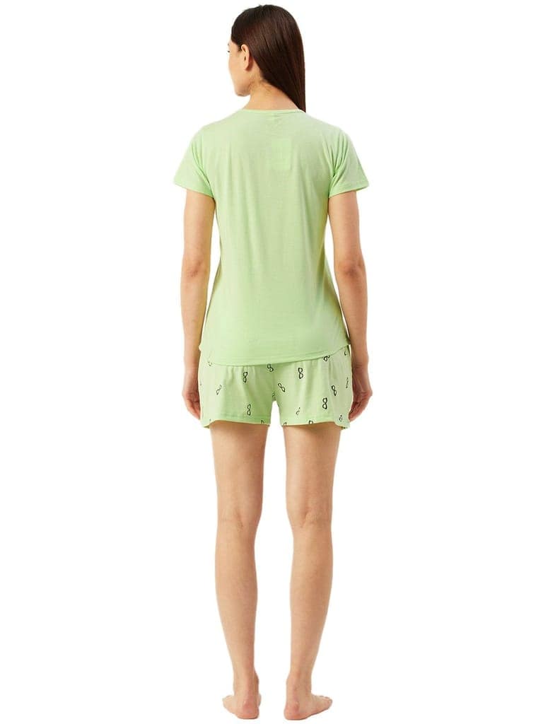 Klamotten Women's Printed Top & Shorts Nightsuit DB58Gs view 6