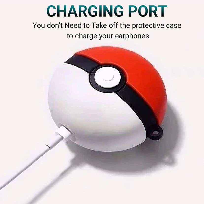 LIRAMARK Cute Cartoon Design Case Cover for Airpods Pro (2019), Designer case for AirPods Pro 1st Generation (Pokemaon Ball) view 2