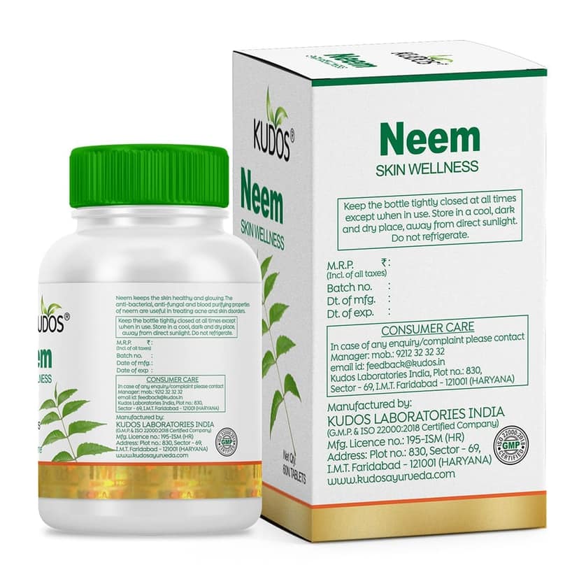 Kudos Neem Tablets | Immunity Booster | 60 Tablets view 2