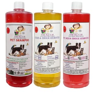 Swacch Shampoo (Strawberry) + Deodorizer (Lemon) + Stain Remover (Rose) (1 Litre) (Pack of 3)