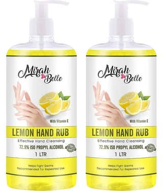 Mirah Belle - Lemon Hand Rub Sanitizer Gel 1000 ml (Pack of 2)