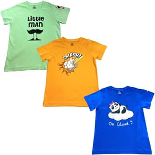 KUCHU New Launch'23 Unisex Tshirt for Boys and Girls- Set of 3|Super Combed Cotton-Modal Fiber|Soft Fabric |Breathable Fabric|Digitally Printed|Unique Design|Vibrant Colour |Half Sleeves |Round Neck