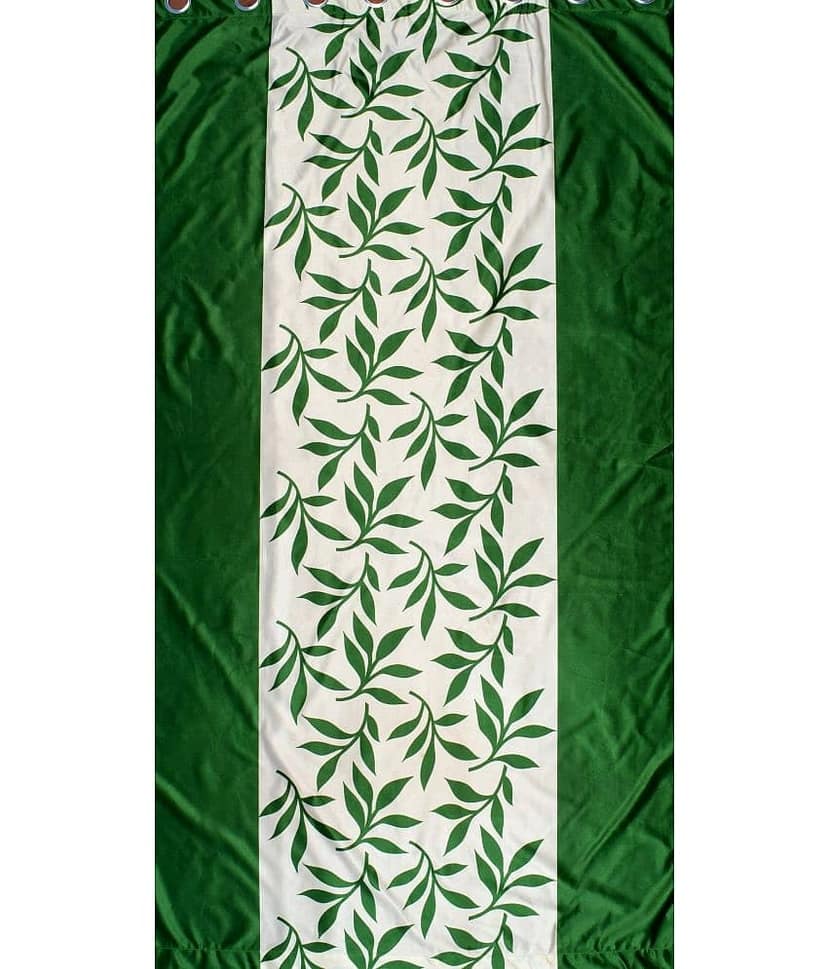 Fashion String Set of 2 Door Semi-Transparent Eyelet Polyester Curtains Green view 2