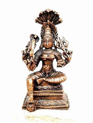 Searchers Paradise - Copper Idols Mariyamman ,2.7 inches, Copper Handmade 100 Grams, Patina Antique Finish, Pack of 1 piece