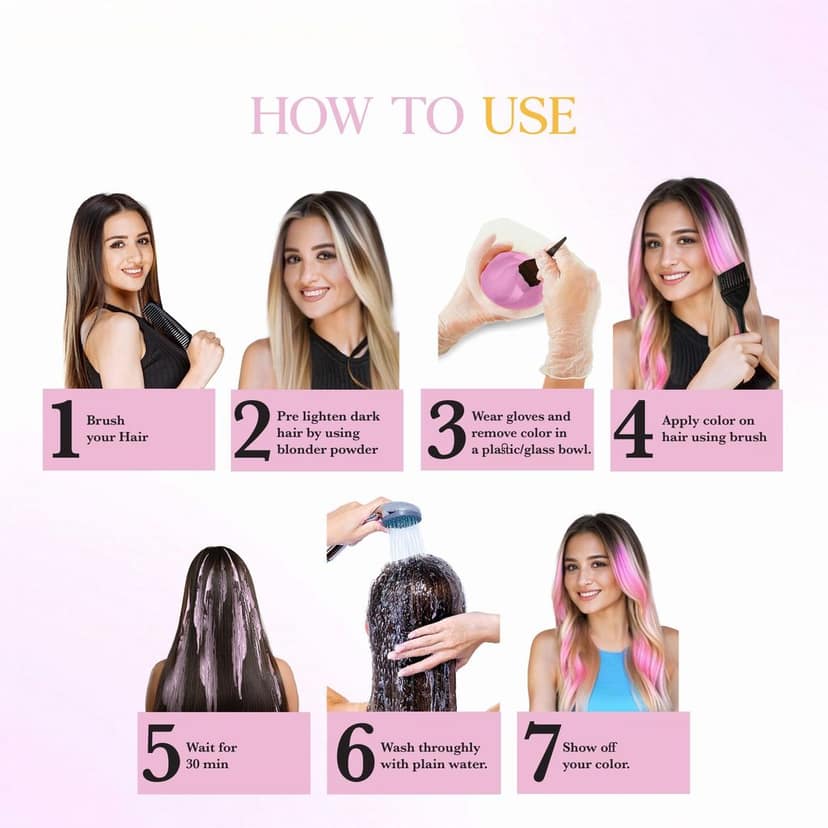 COSGLAM Semi Permanent Hair Color, No Peroxide, Non Oxidative, Ammonia Free Hair Colour 11 Soft Pink - 120gm view 7