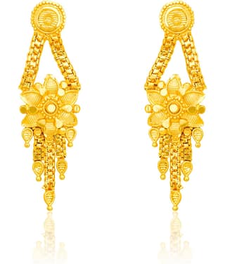 LUV FASHION Golden Drop Earrings ( Pack of 1 )