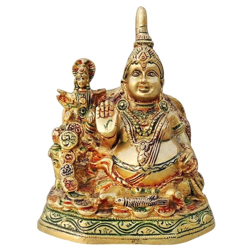Brass Kuber Ji God Idol - Handcrafted Spiritual Showpiece, Height : 6.5 Inch (BSMAS1433 D) view 2