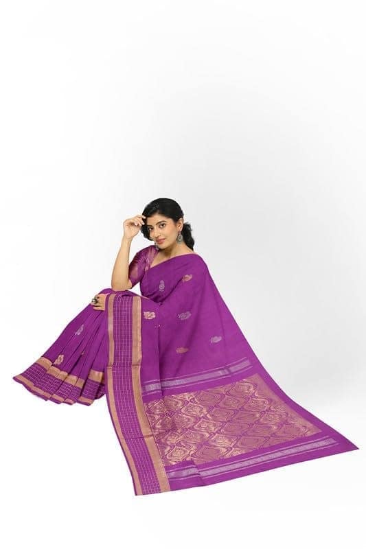 APCO Handloom - Women's Rahajmundry Pure Cotton Handloom Saree (Pink) view 4