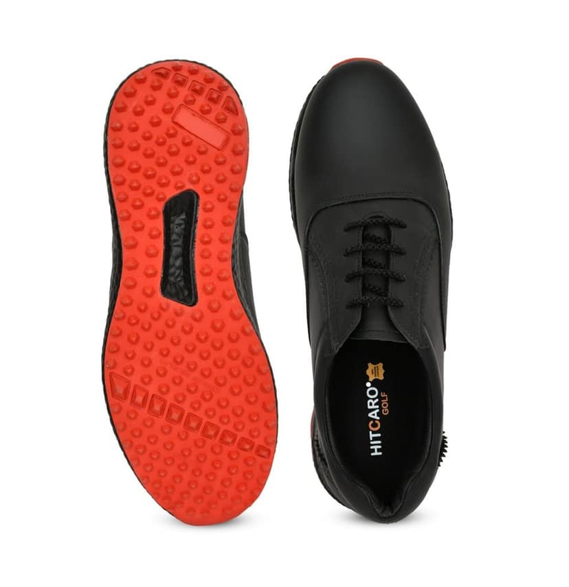 HITCARO Men's Proffessional Leather Golf Shoes | Lace-Up | Waterproof | Comfortable | Breathable view 5