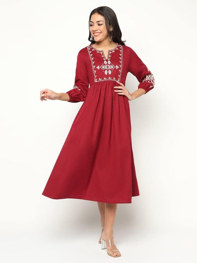 Majesty Embroidered Flared Dress view 3