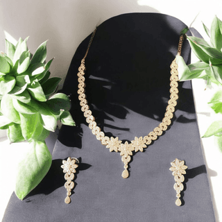 Stunning American Diamond Necklace Set with Earrings for Women