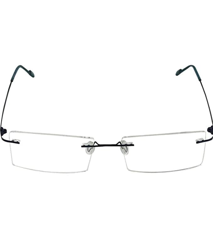 Jodykoes Premium Rimless Anti Glare Rectangle Frame Spectacle Eyeglasses Eyewear (Blue) view 2