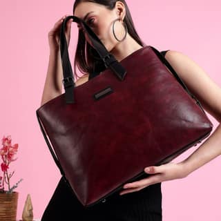 VISMIINTREND Office Bag for Women Upto 15.6 Inch Laptop | Travel Handbag | Pu Leather Stylish Tote Bag | Trendy Office Use Sling Bag | Diwali Gift for Mother | Wife