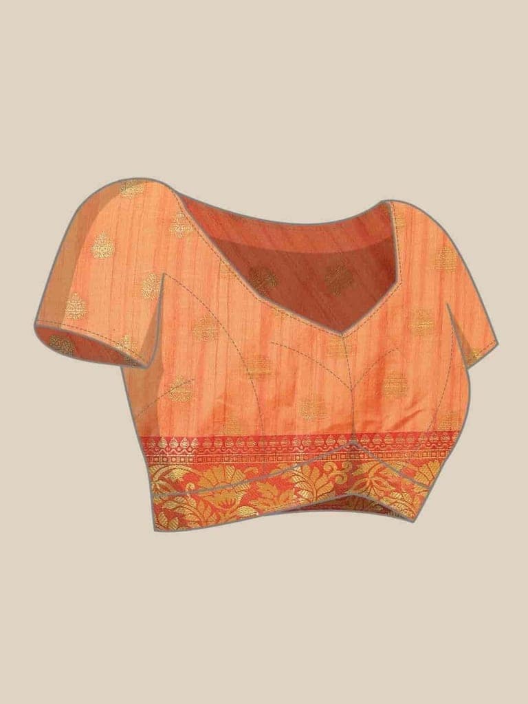 Women's Banarasi Digital Printed Zari Woven Saree with Unstiched Blouse Piece view 4