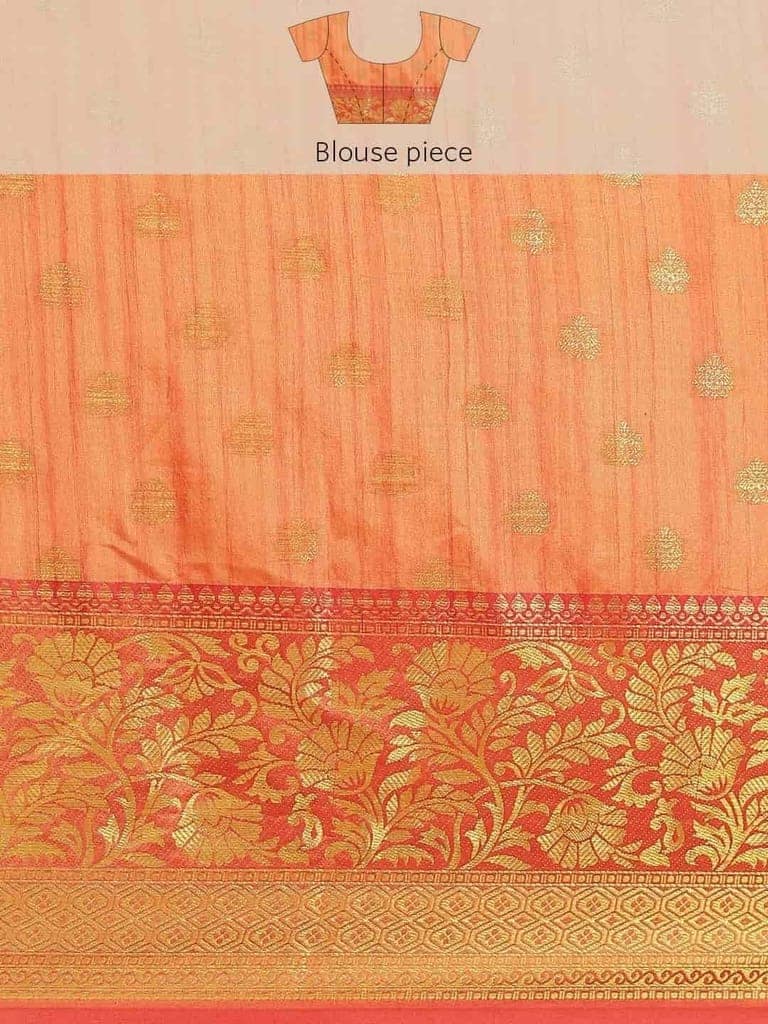 Women's Banarasi Digital Printed Zari Woven Saree with Unstiched Blouse Piece view 5