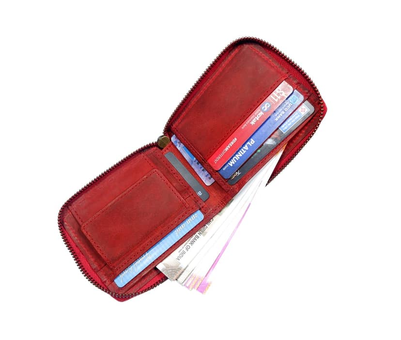 Vital King Men Travel Red Genuine Leather RFID Wallet (7 Card Slots) view 5
