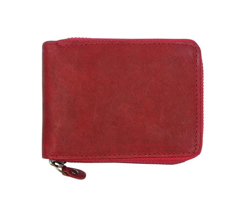 Vital King Men Travel Red Genuine Leather RFID Wallet (7 Card Slots) view 6