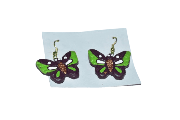 Charming Butterfly Design Brown & Green Drop Earrings for Women view 2