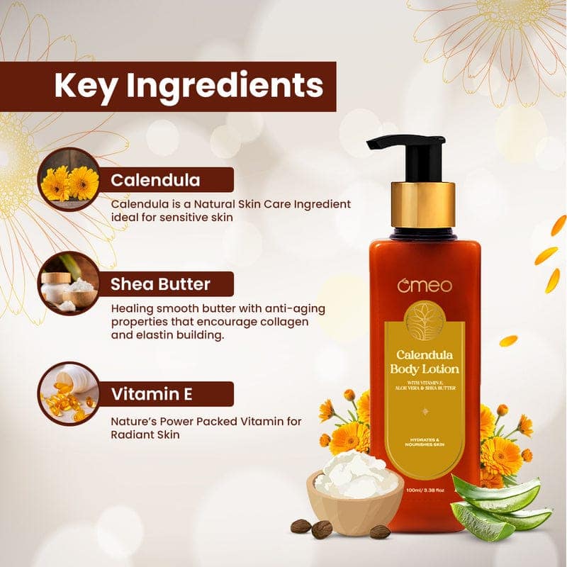 Omeo Calendula Body Lotion With Shea Butter, Hydrating (100ml)-2 pack of 2 view 3