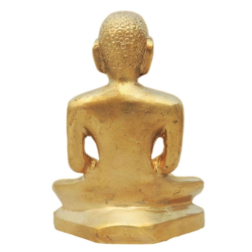 Handcrafted Brass Mahaveer Ji Showpiece - Divine Jain Temple Idol, Height : 4.6 Inch (BSMAS1254 C) view 3